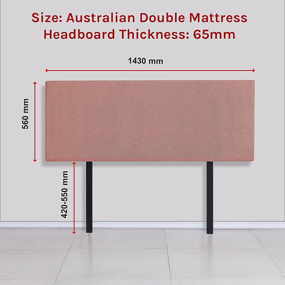 Linen Fabric Double Bed Deluxe Headboard Bedhead - Pearl Copper Brown Price