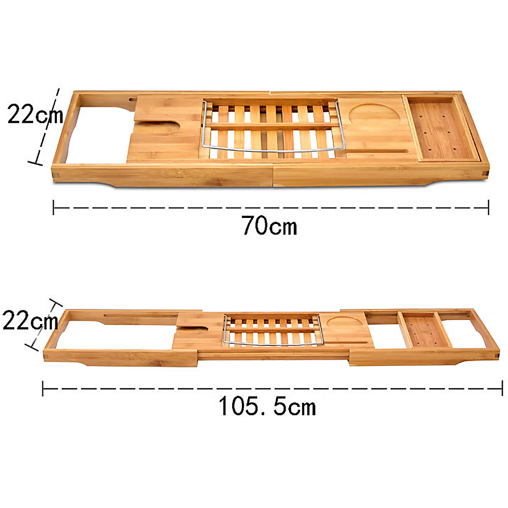 Bathroom Bamboo Bath Caddy Wine Glass Holder Table Tray Bathtub Rack Soap Shelf Price