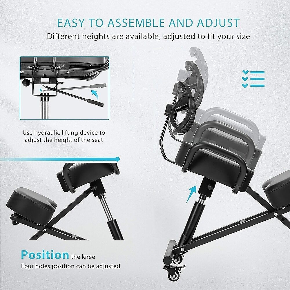 Ergonomic Kneeling Posture Chair with Backrest Adjustable Height and Casters Price