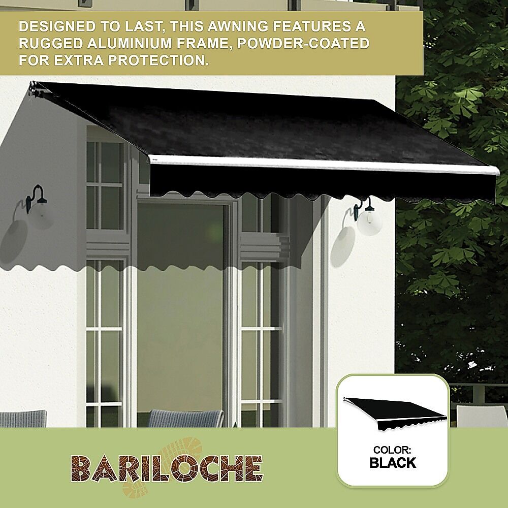 Outdoor Folding Arm Awning Retractable Sunshade Canopy Black 3.0m x 2.5m Price