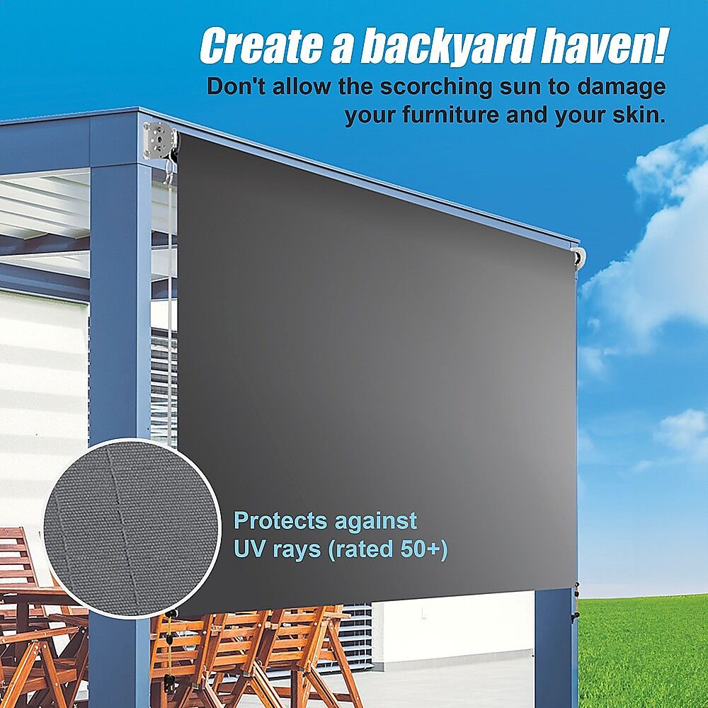 Retractable Straight Drop Roll Down Awning Garden Patio Screen 3.0X2.5M Price