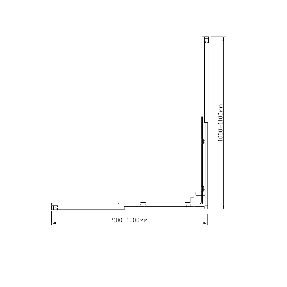 Adjustable 1000x1100mm Double Sliding Door Glass Shower Screen in Black Price