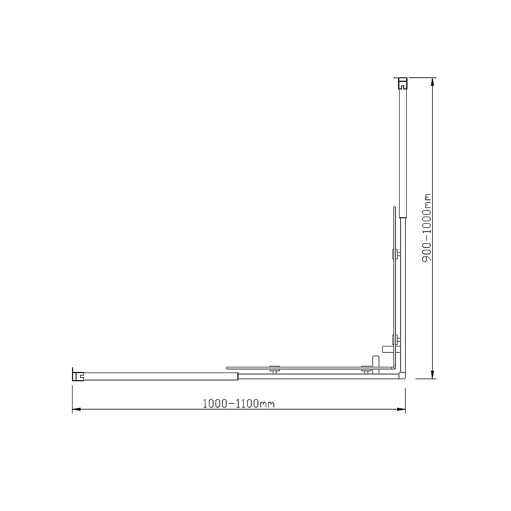 Adjustable 1100x1000mm Double Sliding Door Glass Shower Screen in Black Price