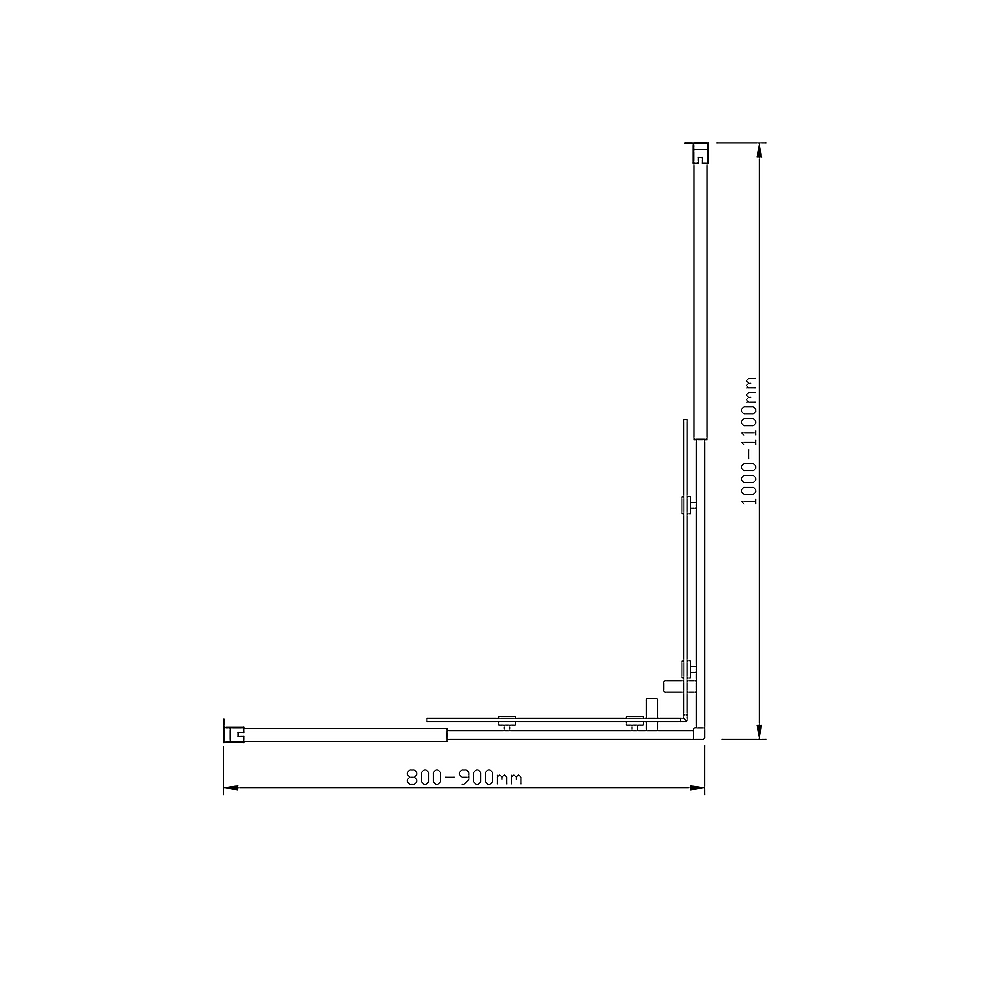 Adjustable 900x1100mm Double Sliding Door Glass Shower Screen in Black Price