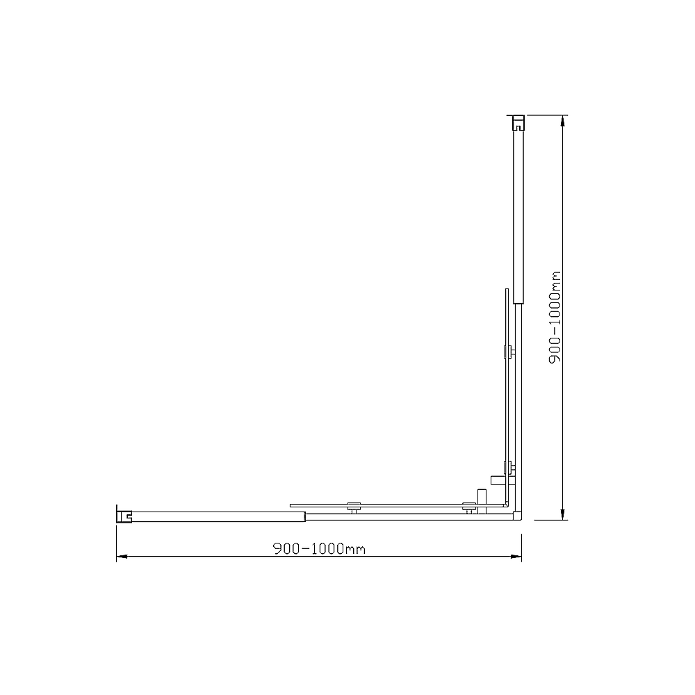 Adjustable 1000x1000mm Double Sliding Door Glass Shower Screen in Black Price