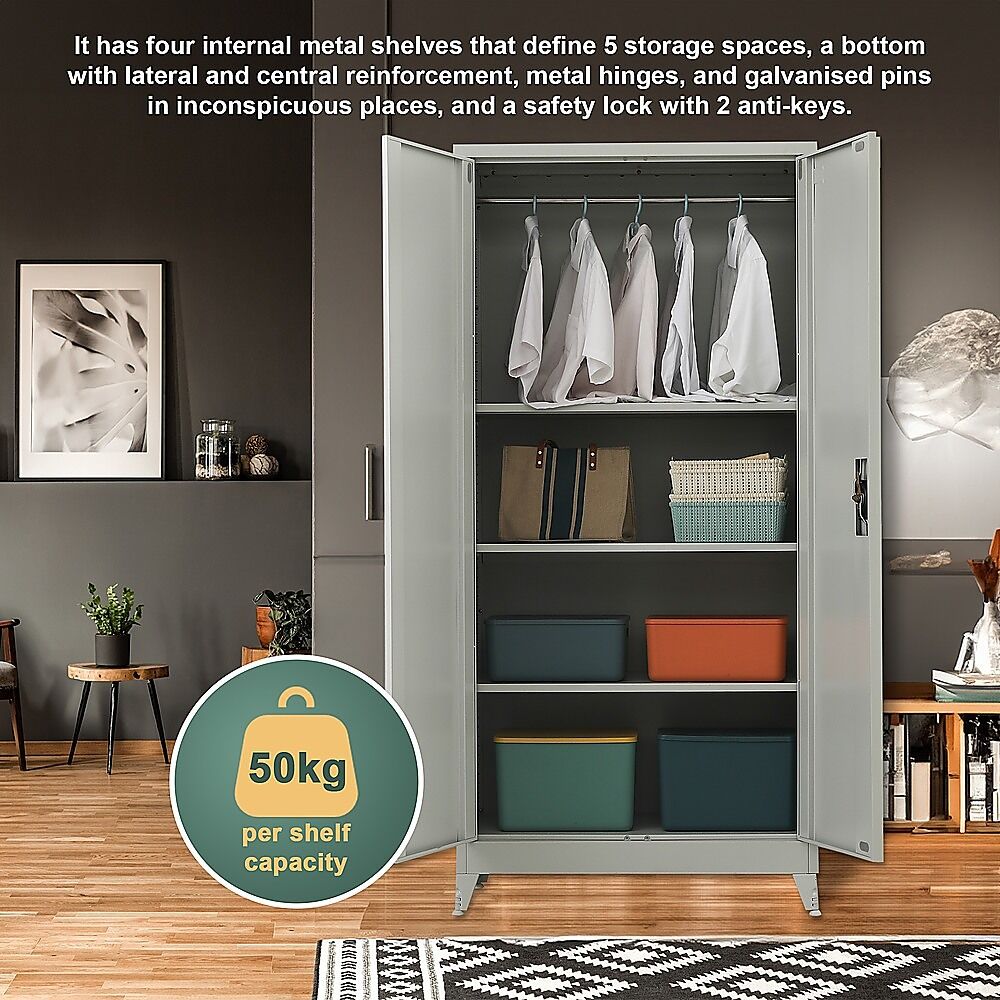 Two-Door Metal Cabinet Shelf Storage for Home Office Gym Price