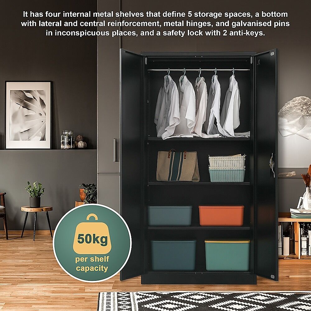 Two-Door Metal Cabinet Shelf Storage for Home Office Gym Price