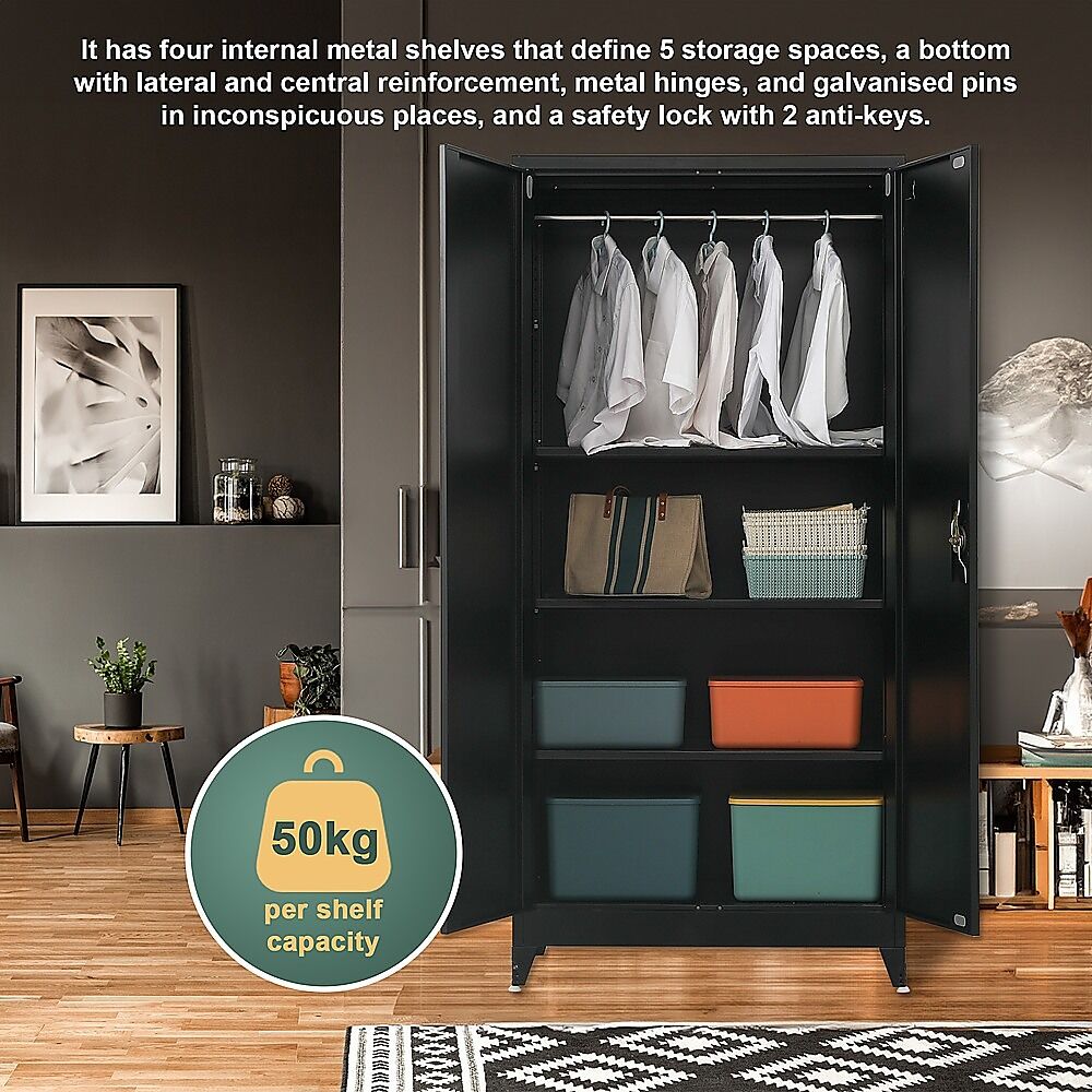 Two-Door Metal Cabinet Shelf Storage for Home Office Gym Price