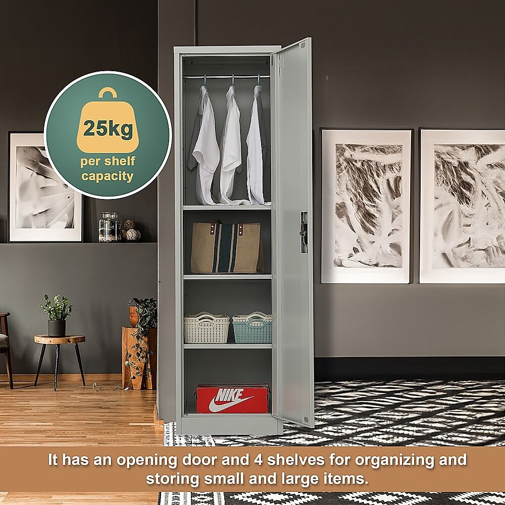 Single-Door Metal Tall Cabinet Shelf Storage for Home Office Gym Price