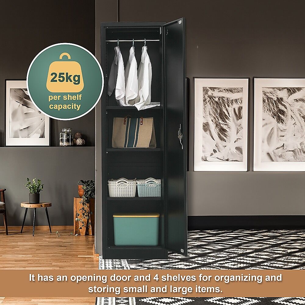 Single-Door Metal Tall Cabinet Shelf Storage for Home Office Gym Price