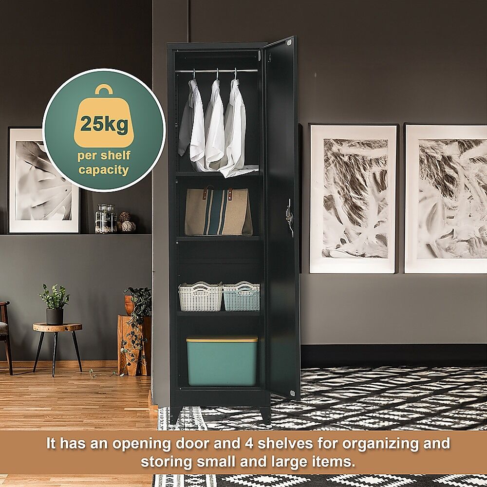 Single-Door Metal Tall Cabinet Shelf Storage for Home Office Gym Price