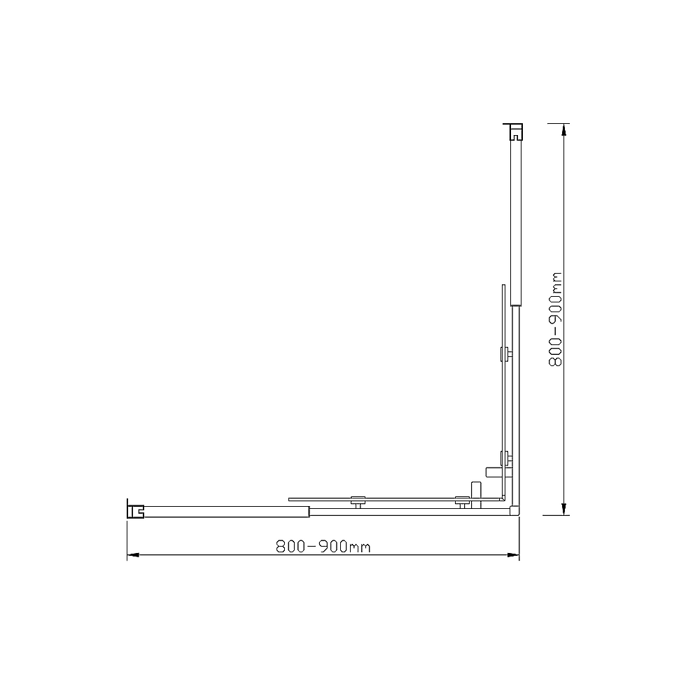 Adjustable 900x900mm Double Sliding Door Glass Shower Screen in Black Price