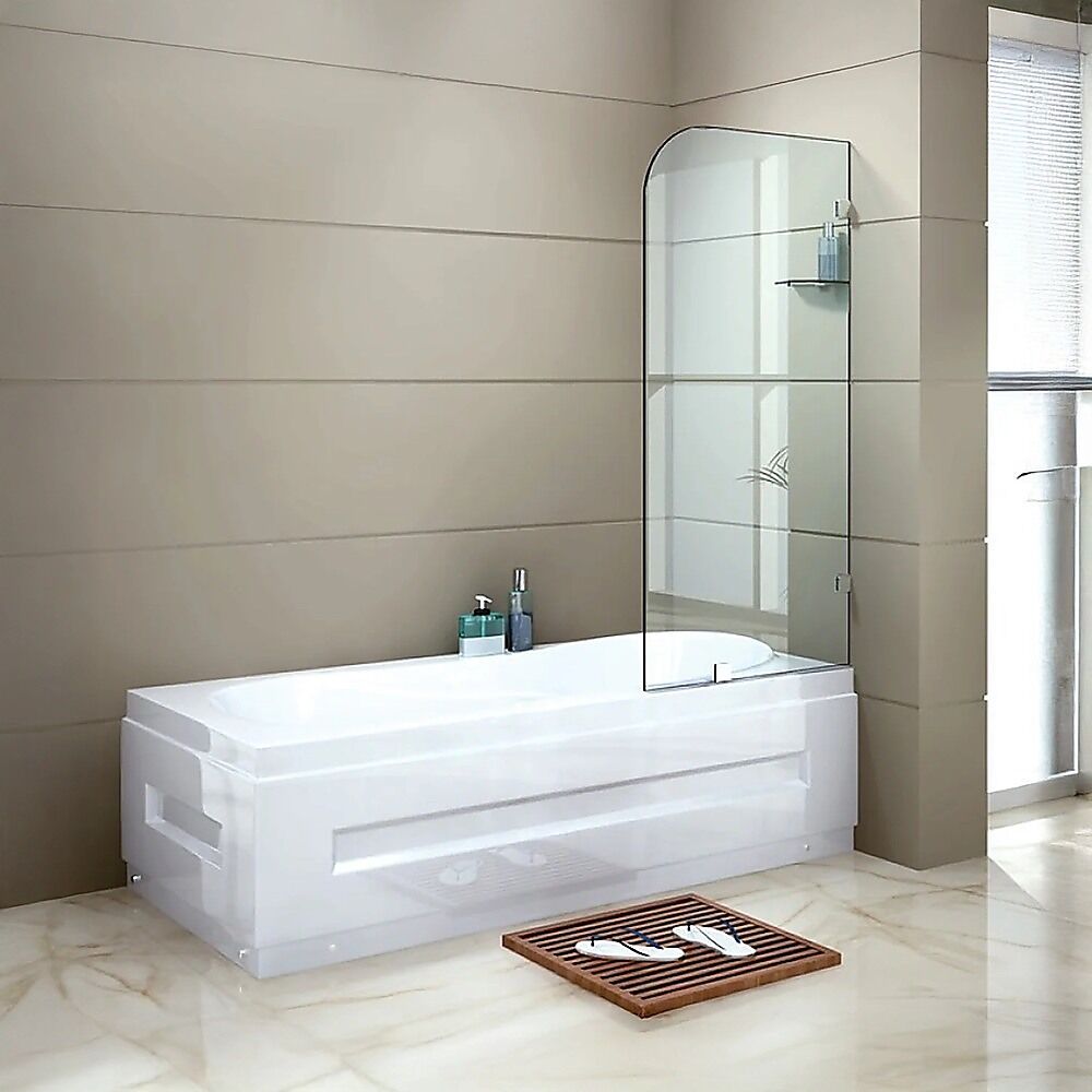 70cm Frameless Glass Bath Screen with Brackets - Chrome Price