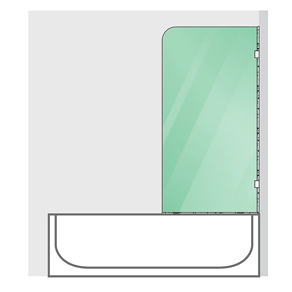 70cm Frameless Glass Bath Screen with Brackets - Gold Price