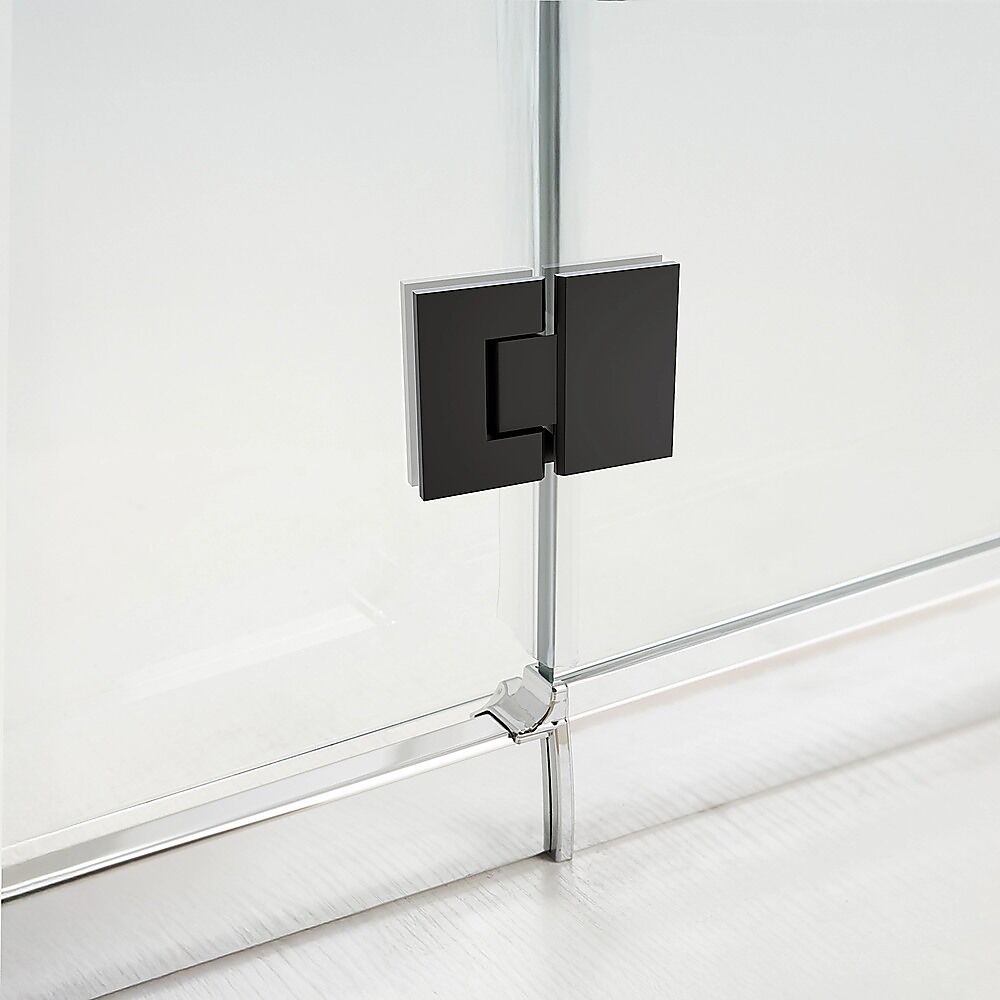 100cm Frameless Glass Bath Screen with Brass Brackets - Black Price
