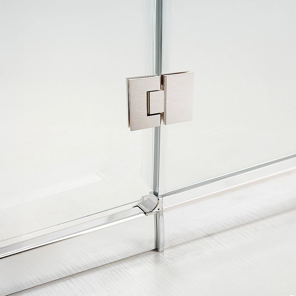 100cm Frameless Glass Bath Screen with Brass Brackets - Nickel Price