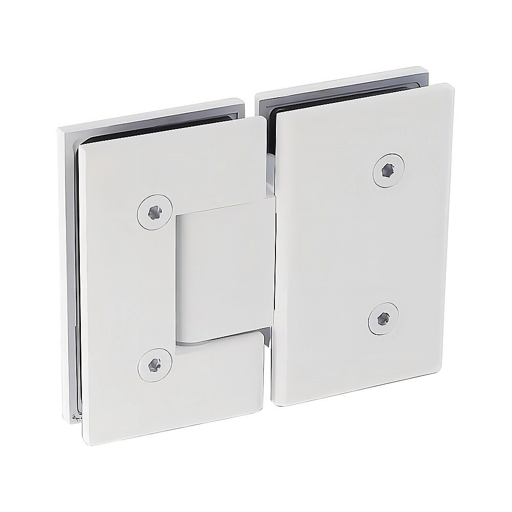 100cm Frameless Glass Bath Screen with Channel and Brass Hinges - White Price