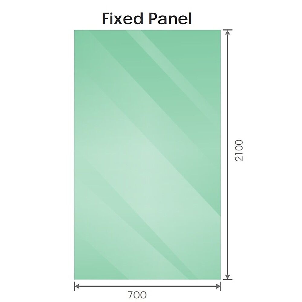 70x210cm Single Shower Glass Screen with Chrome Wall & Floor U Brackets Price