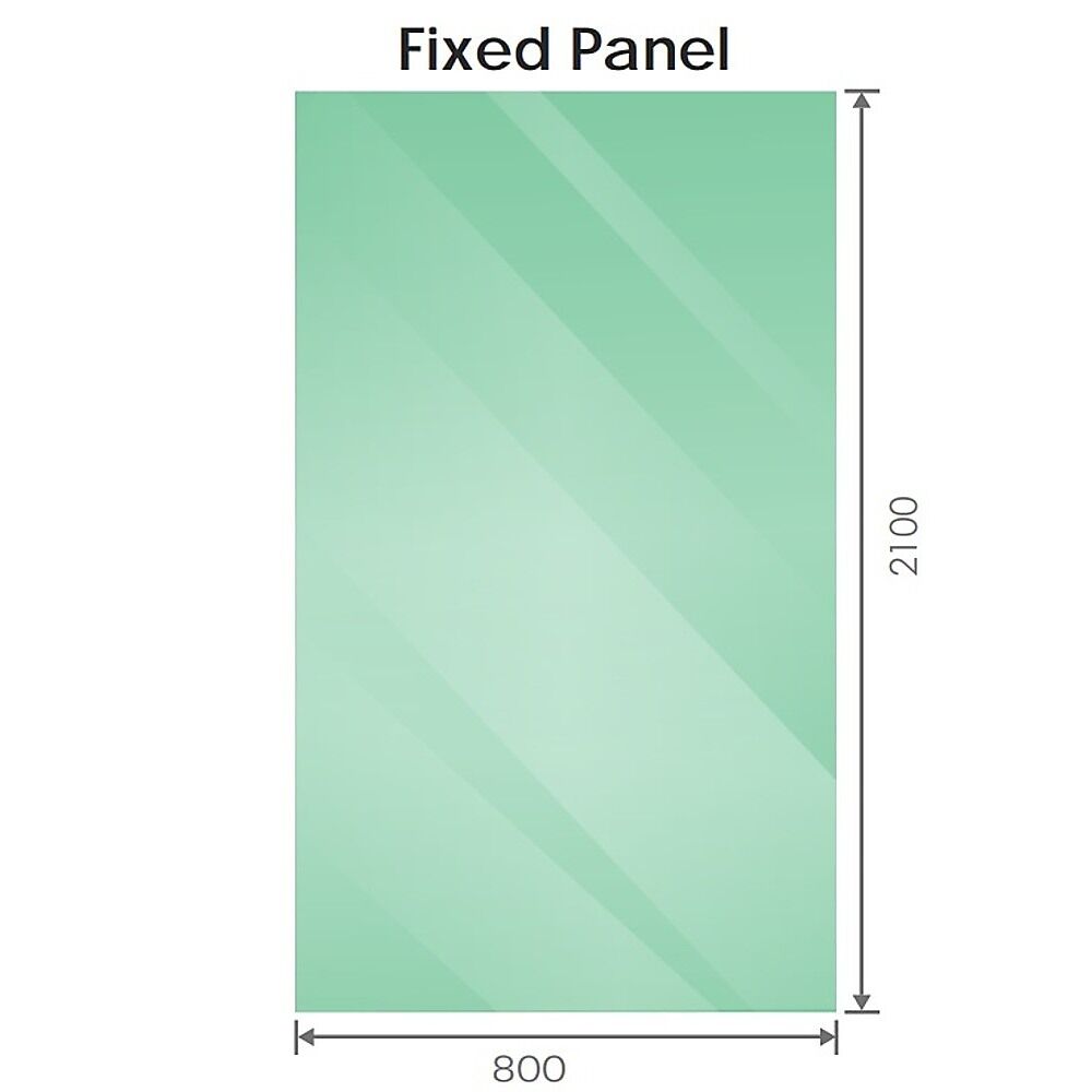 80x210cm Single Shower Glass Screen with Black Wall & Floor F Brackets Price