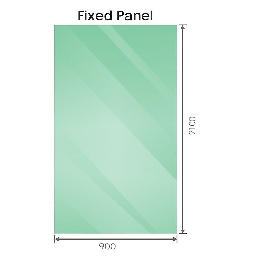 90x210cm Single Shower Glass Screen with Nickel Wall U-Brackets Price