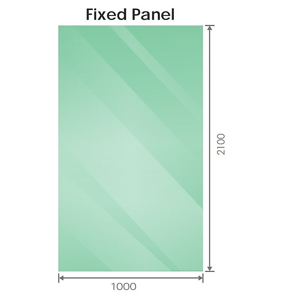 100x210cm Single Shower Glass Screen with Chrome Wall & Floor U Brackets Price