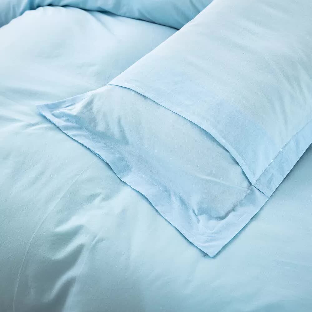 100% cotton Premium Doona Duvet Quilt Cover Set with Soft Pillowcases - Aqua-Double Price