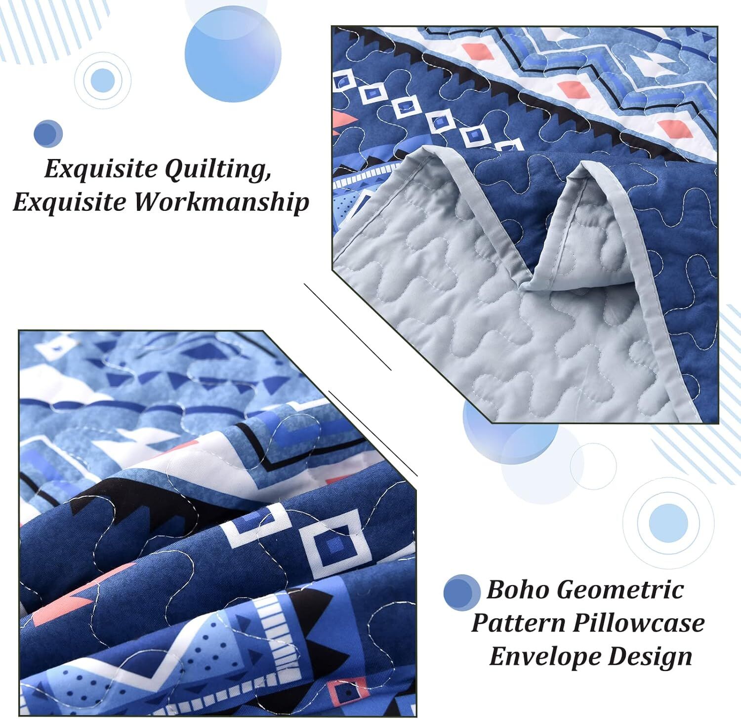 Nature Lover's Quilted bedspread and pillowcovers set: Inspired by the Outdoors - Queen size Price