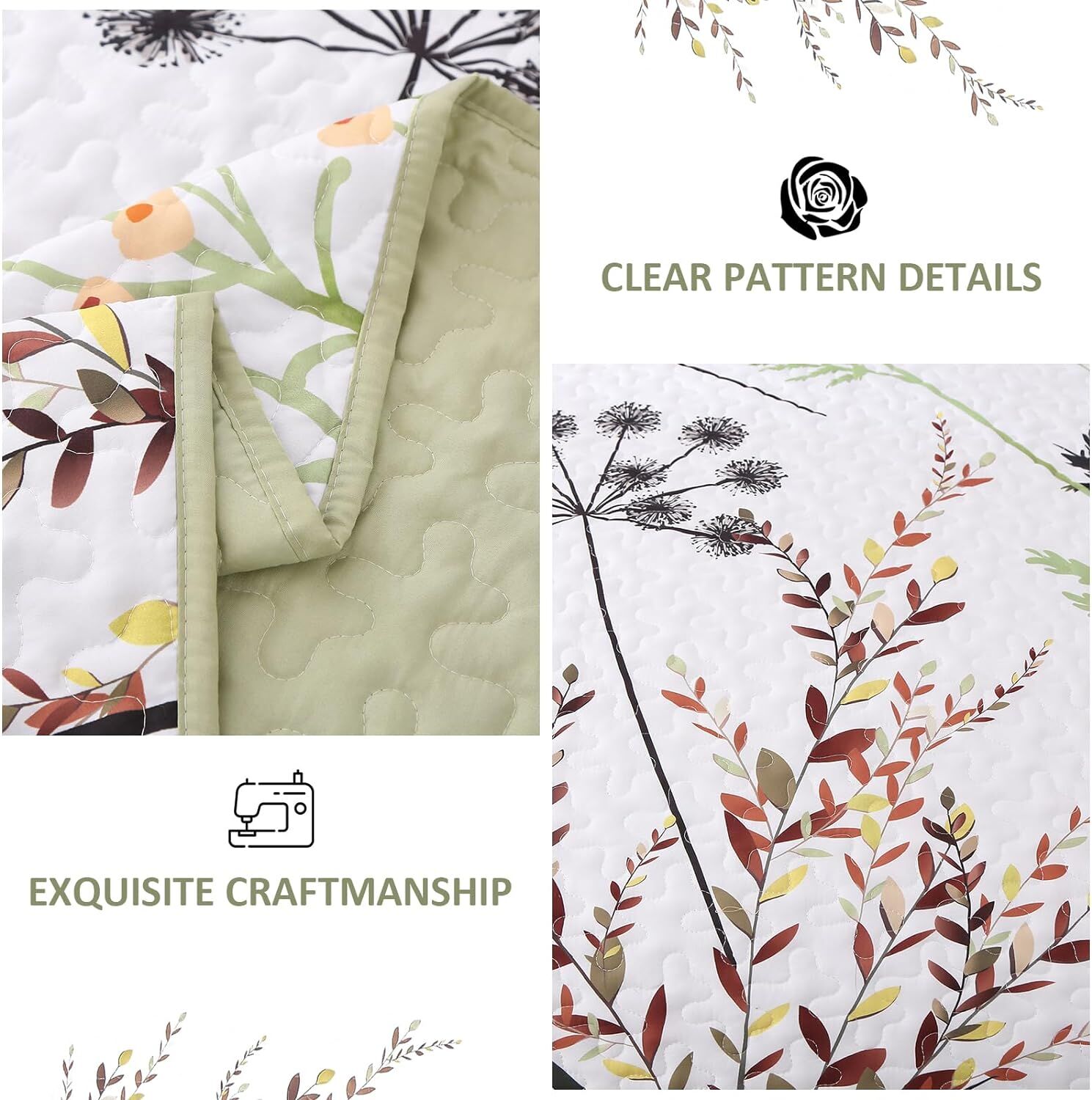 Decorative Quilted Coverlet and Pillowcases Set: Elevate Your Home Decor - Queen size Price