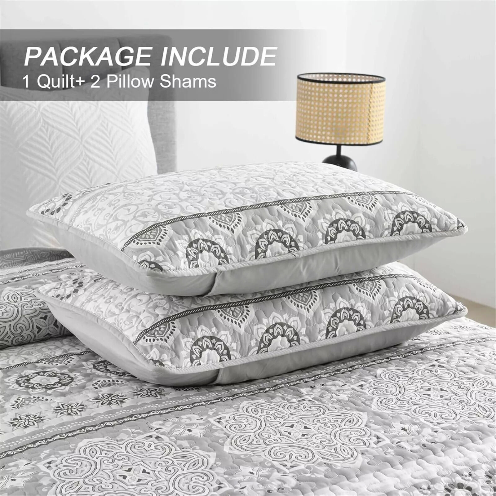 Striking Quilted coverlet and pillowcovers set: Make a Bold Impact - Queen size Price
