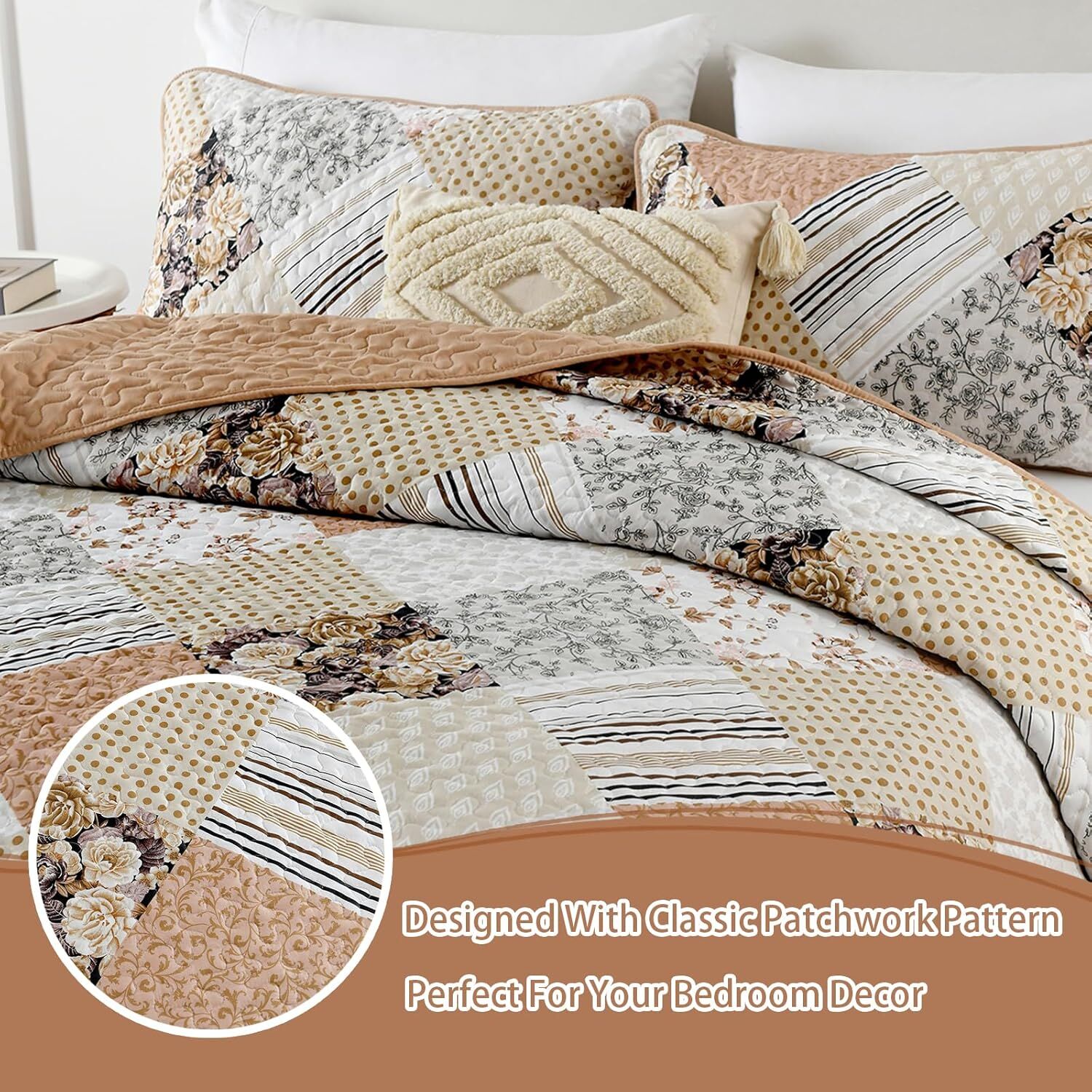 Transcendent Quilted bedspread and pillowcovers set: Elevated Comfort - Queen size Price