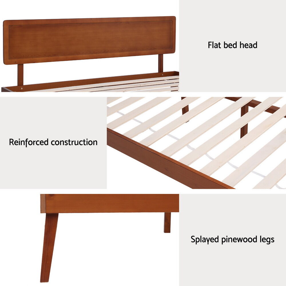 Artiss Bed Frame Queen Size Wooden Bed Base Walnut SPLAY Price