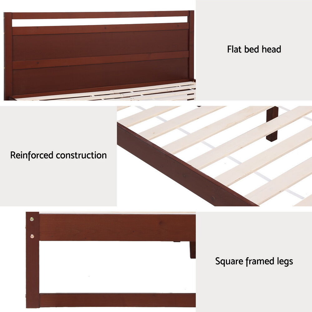 Artiss Bed Frame King Single Size Wooden Walnut WITTON Price