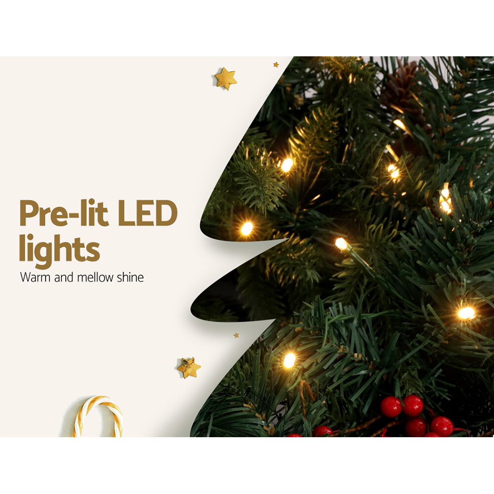 2.4m Christmas Garland with LED Lights Decorations Xmas Party Price