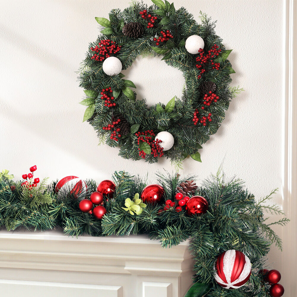 Christmas Garland with Wreath Set Ornaments Xmas Tree Decor Price