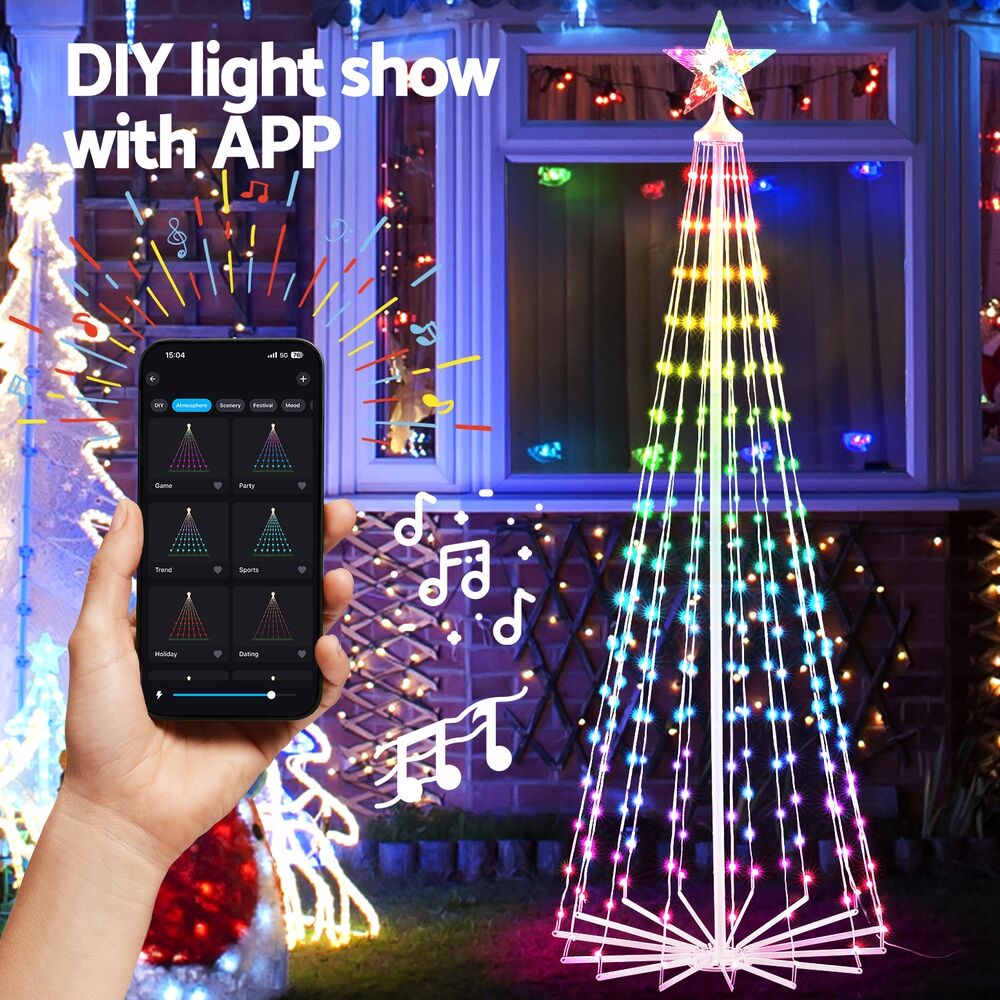 Christmas Tree 1.8m 265 RGB LED Fairy Lights Xmas Trees Decoration Price