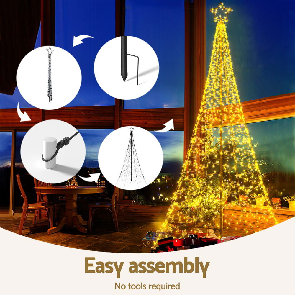 Solar Christmas Tree 3.6m 800 LED Net Lights Xmas Trees Decoration Price