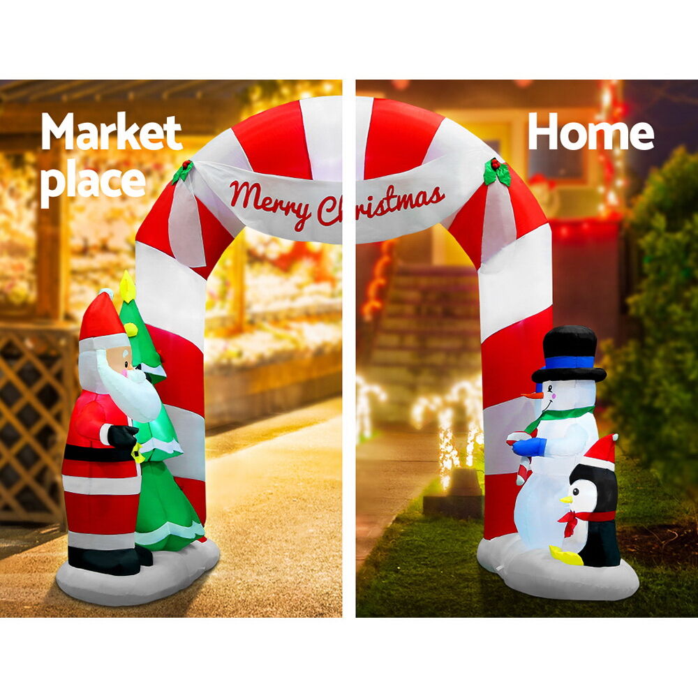 Christmas Inflatable Archwary Santa 3M Illuminated Decorations Price