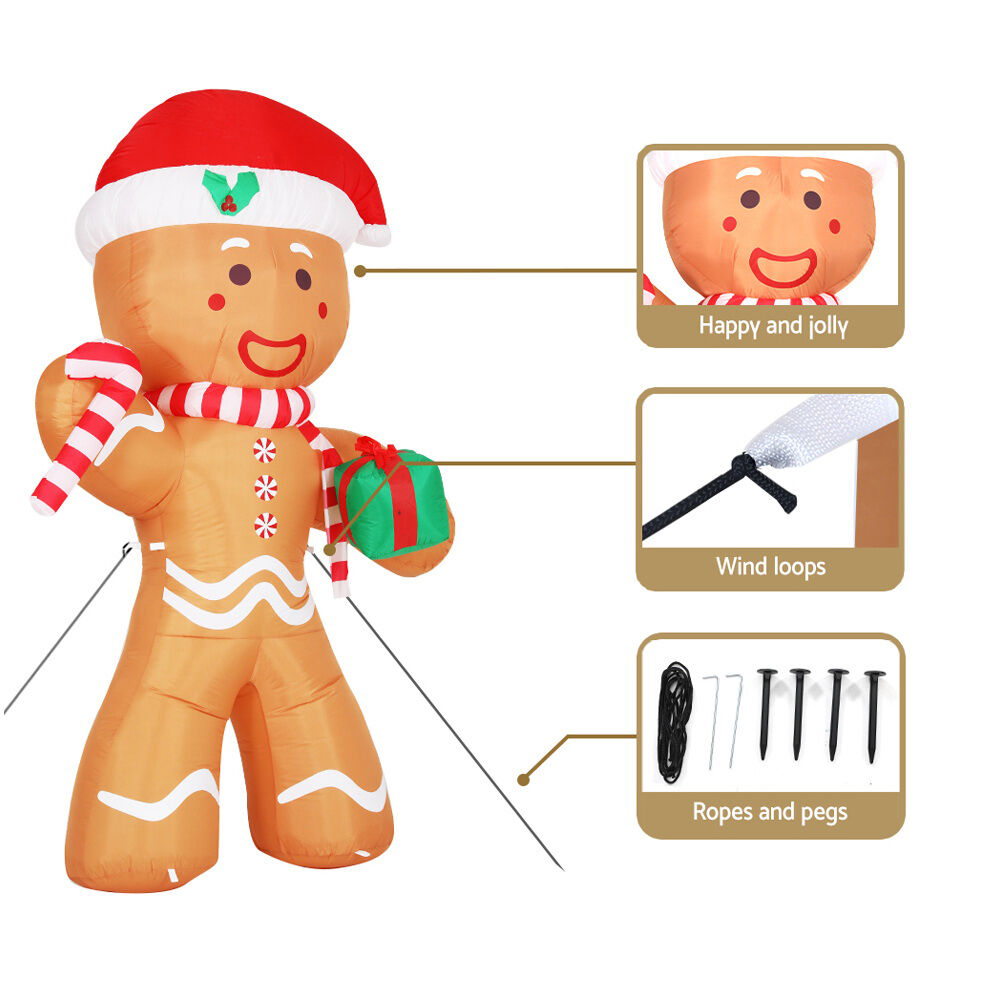 Christmas Inflatable Gingerbread Man 2.4M Illuminated Decorations Price