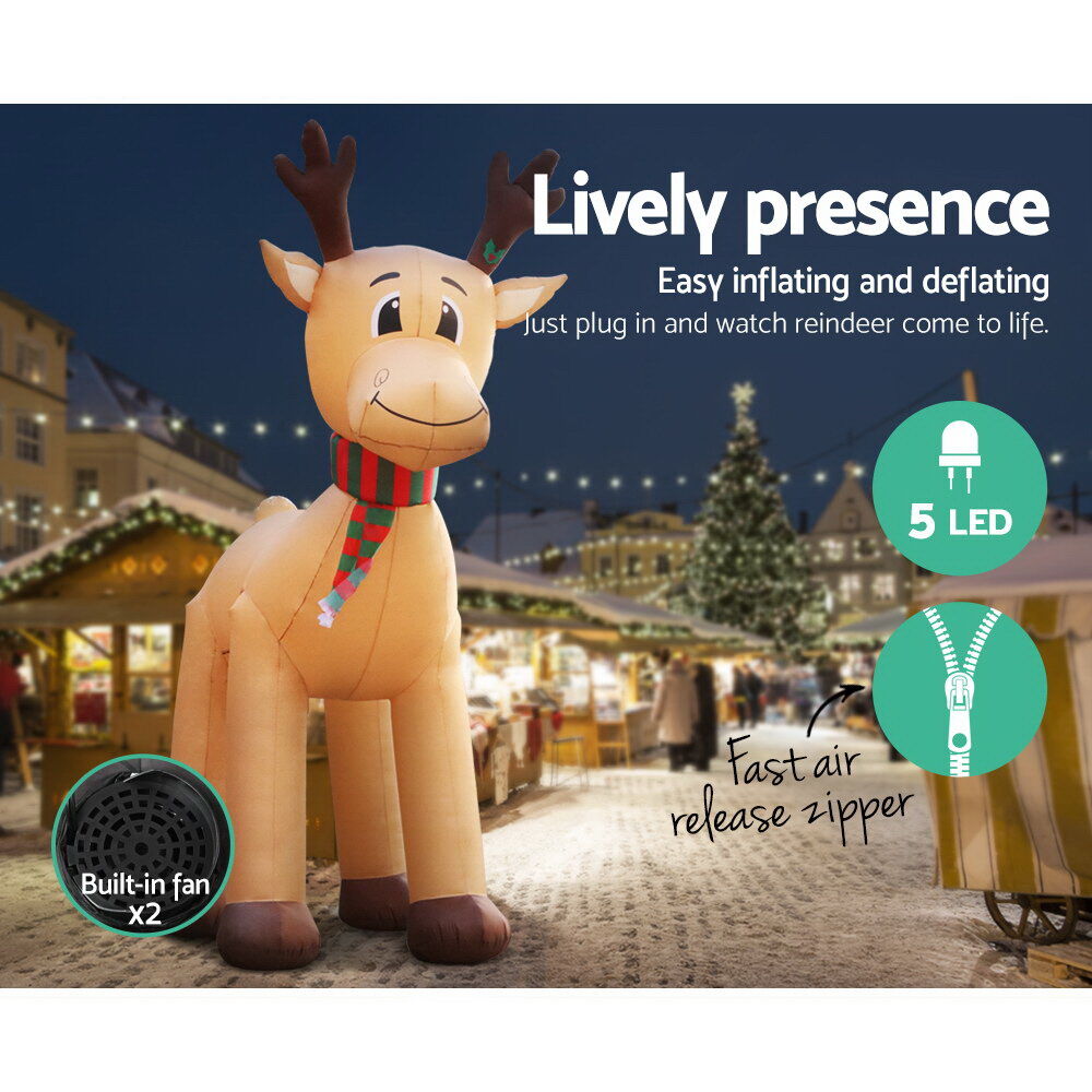 Christmas Inflatable Reindeer 5M Illuminated Decorations Price