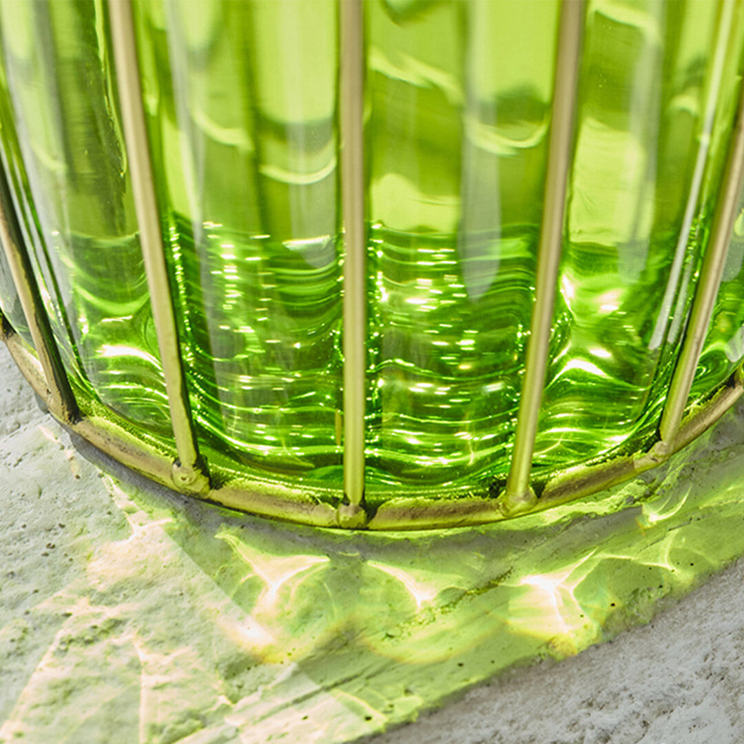 Green Glass Flower Vase with 8 Bunch 5 Heads Artificial Fake Silk Rose Home Decor Set Price