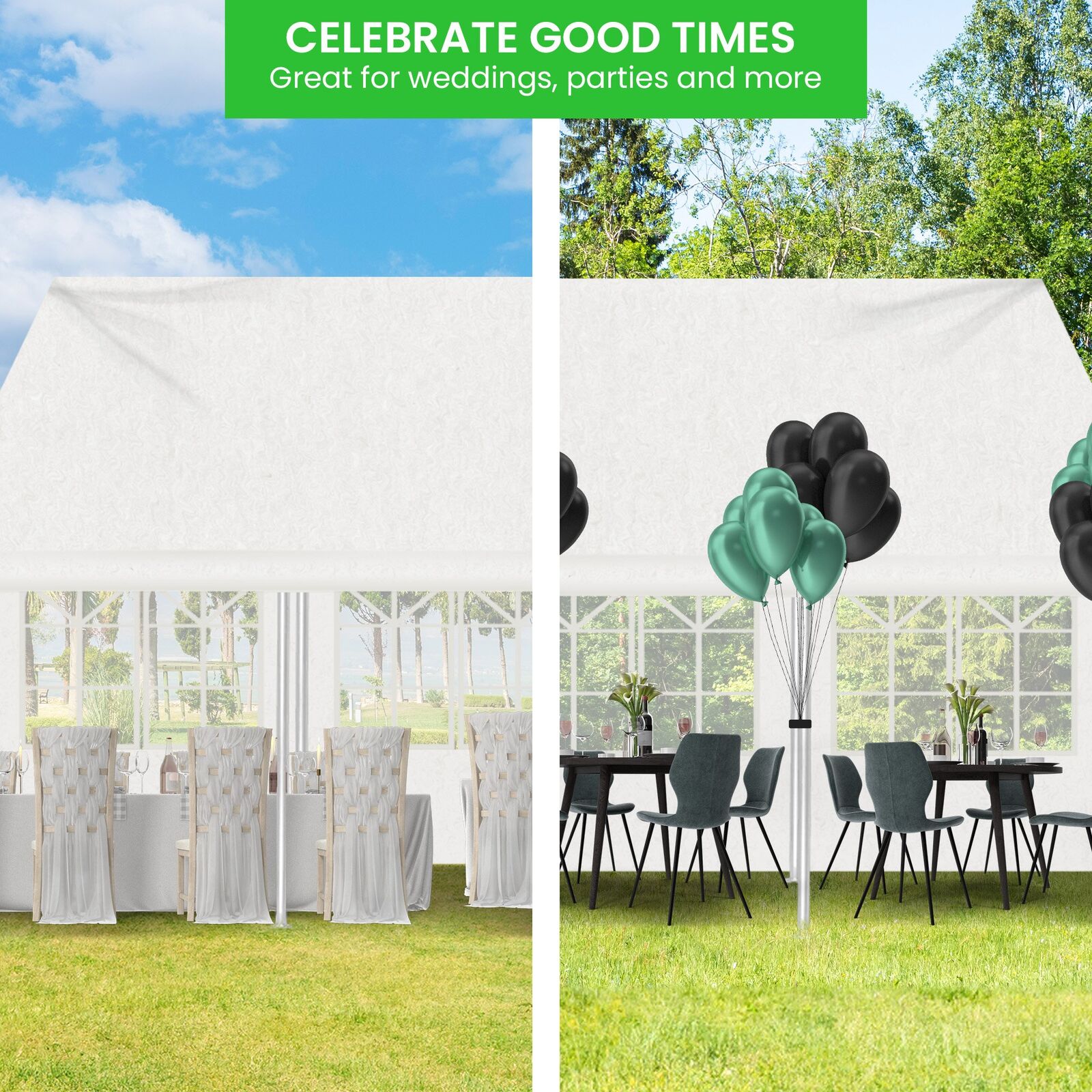 Wallaroo 6x6m Outdoor Event Marquee Gazebo Party Wedding Tent - White Price