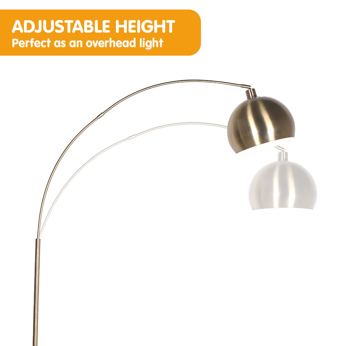 Sarantino Arc Floor Lamp Antique Brass Finish with Marble Base Price