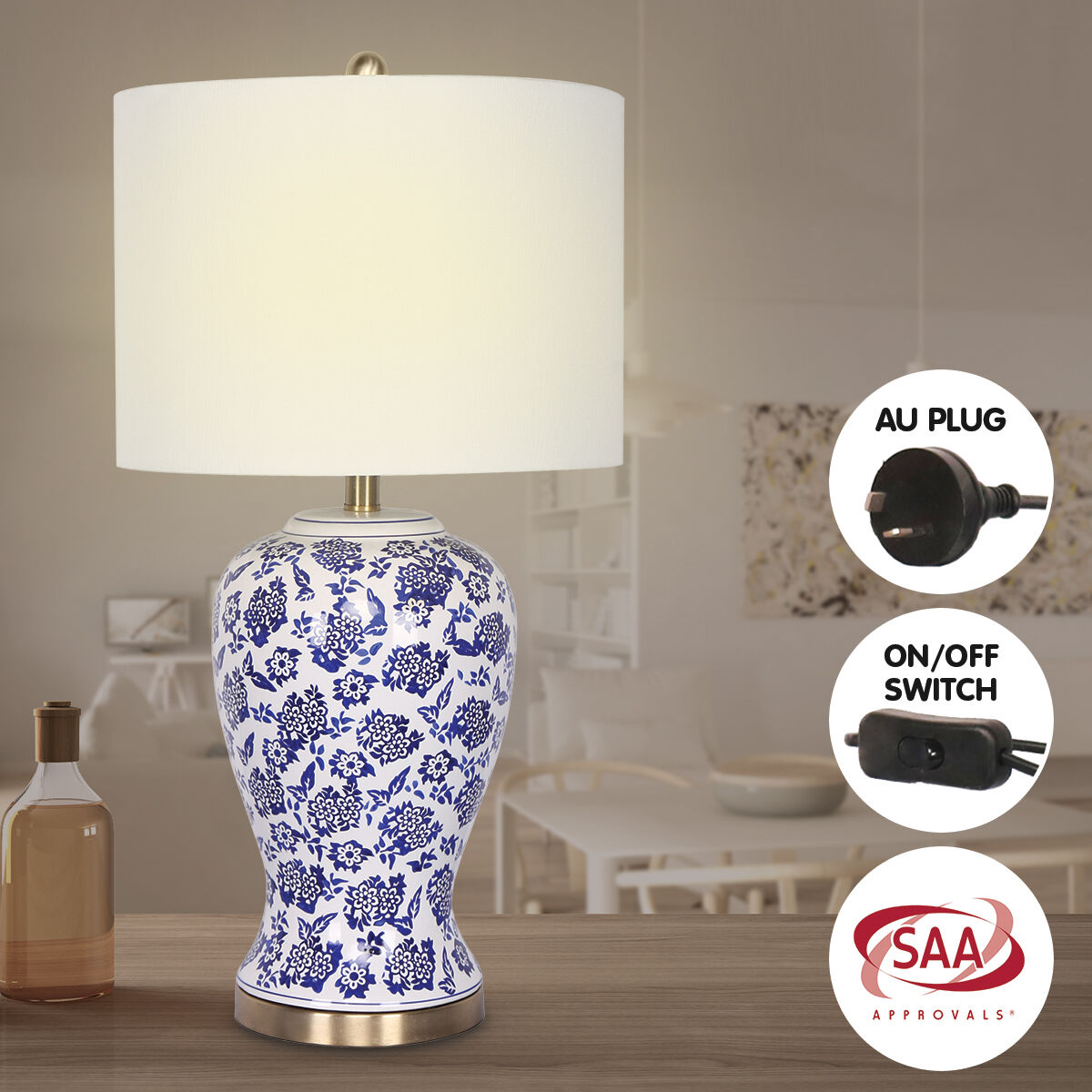 Sarantino Ceramic Floral Base Table Lamp Price