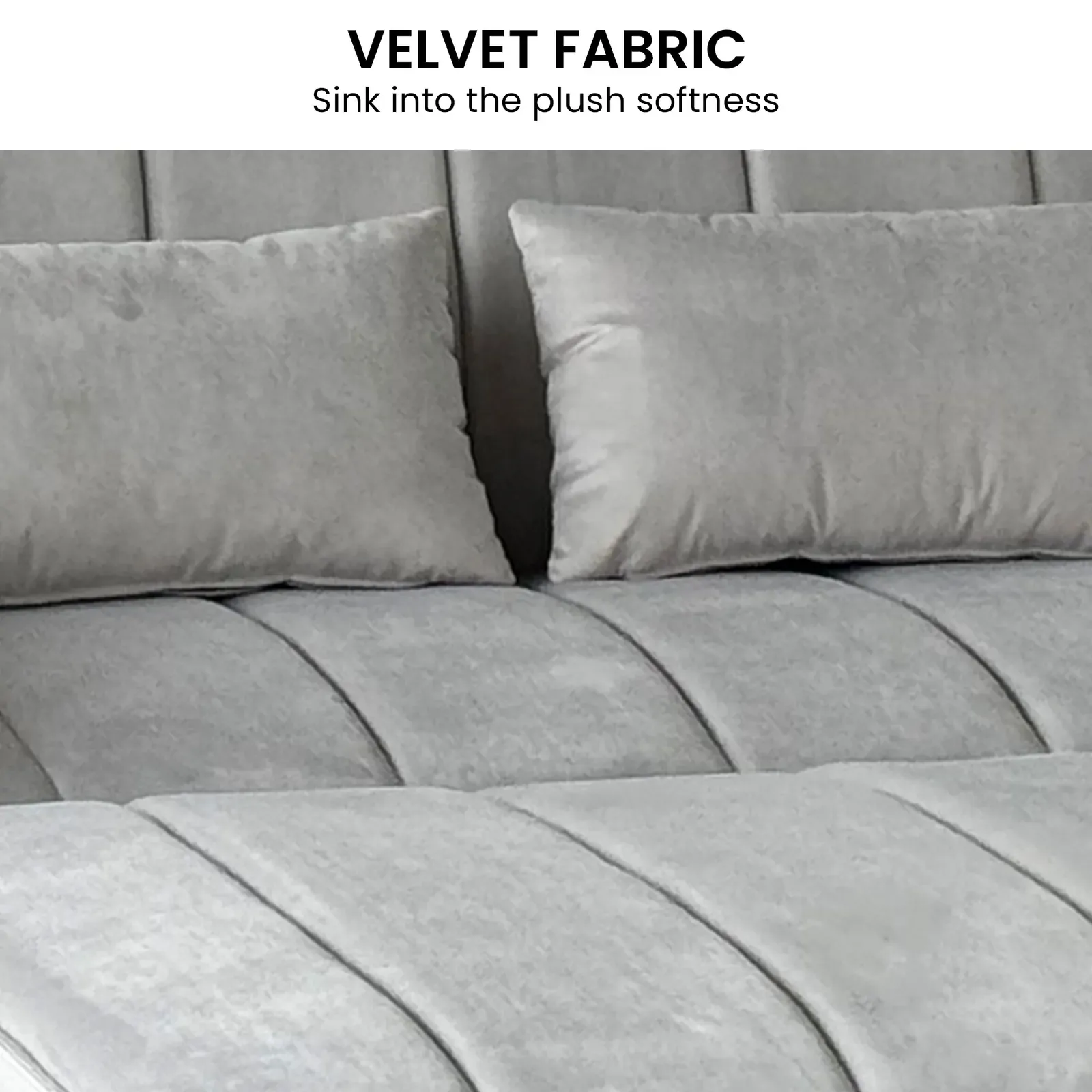 Sarantino Fenton Velvet 2-Seater Sofa Bed - Light Grey Price