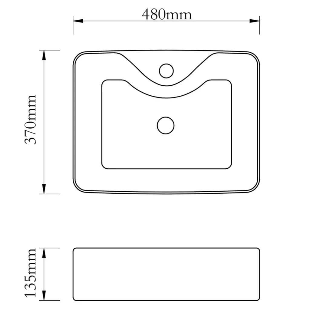 Wash Basin with Faucet Hole 48x37x13.5 cm Ceramic Gold Price