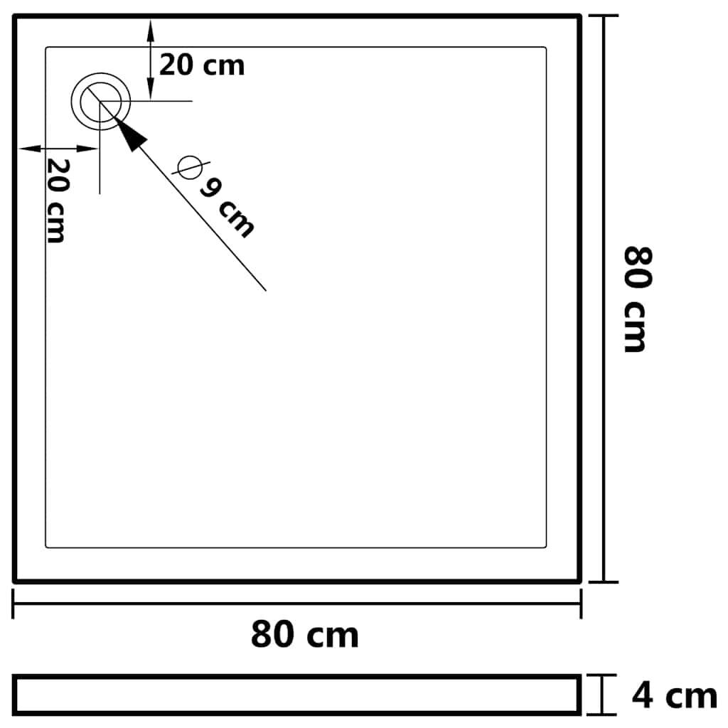 Square ABS Shower Base Tray Black 80x80 cm Price