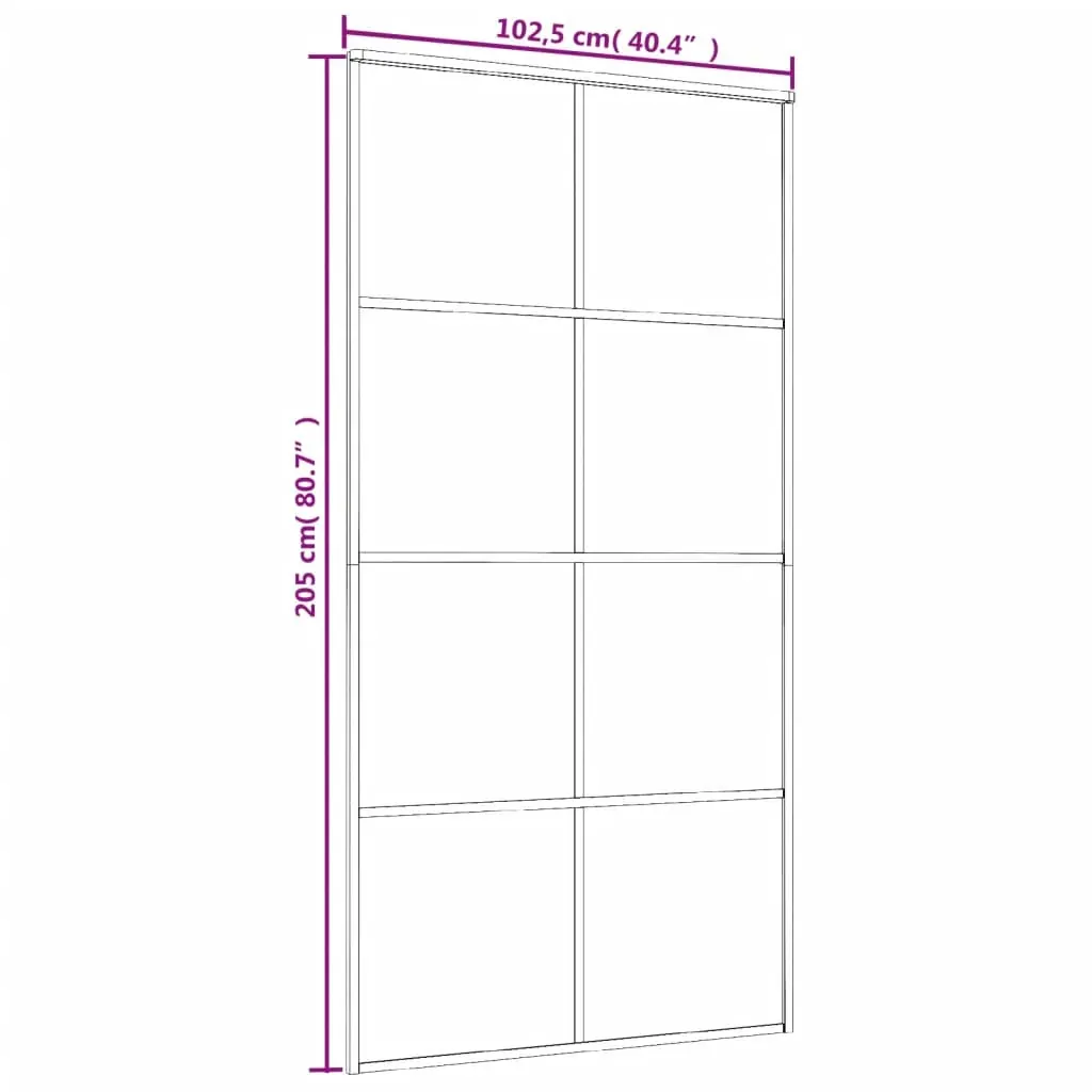Sliding Door Frosted ESG Glass and Aluminium 102.5x205 cm Black Price