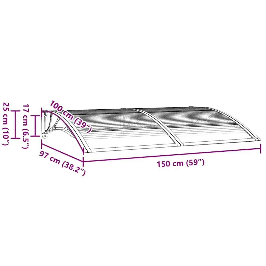 Door Canopy Black 150x100 cm Polycarbonate Price
