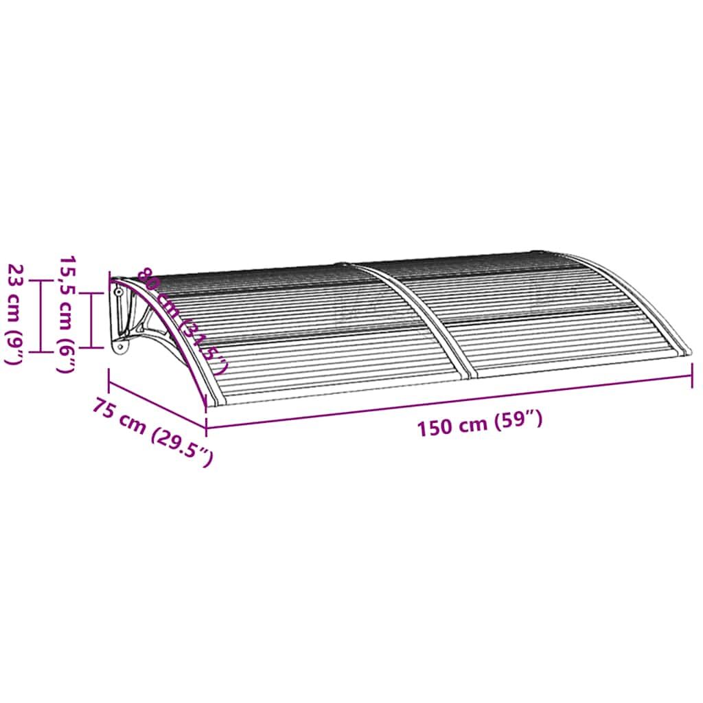 Door Canopy Black and Transparent 300x75 cm Polycarbonate Price