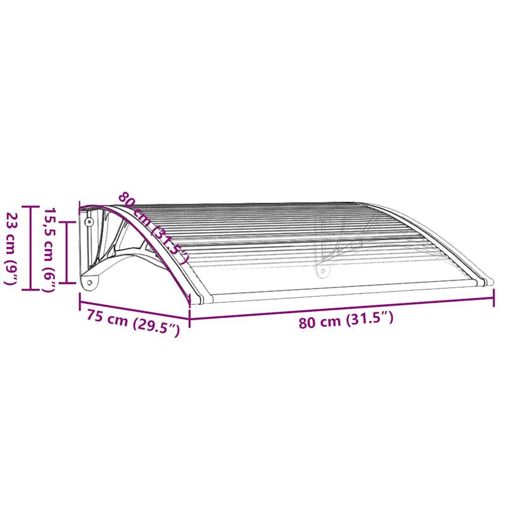 Door Canopy Black and Transparent 80x75 cm Polycarbonate Price